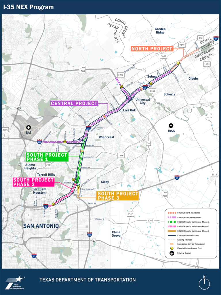 I-35 NEX project corridor map