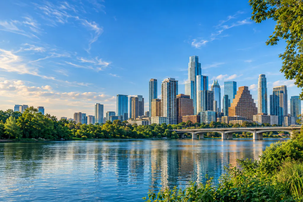Austin skyline and Lady Bird Lake